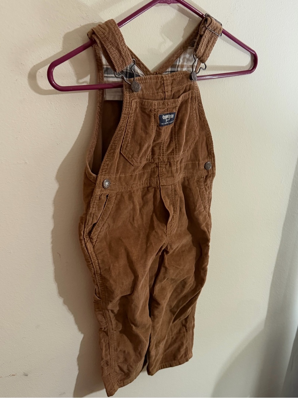 OshKosh B'gosh Size 3T Brown Corduroy Kids Overalls